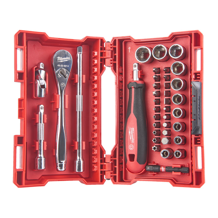 Doppenset 1/4” FOUR FLAT™ incl. Shockwave™ bits (38-delig)