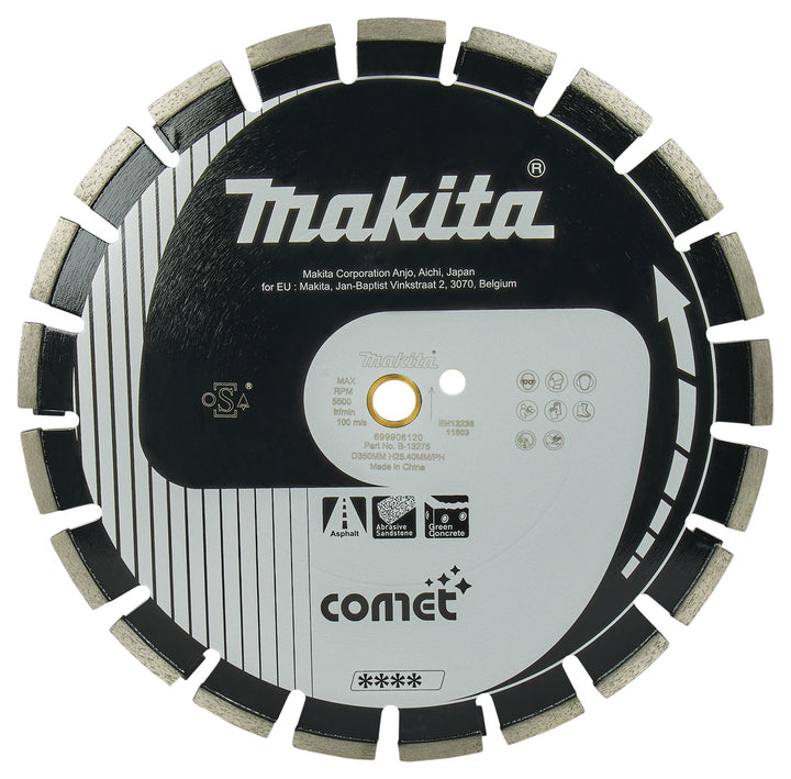 Makita diamantschijf 350x20x3,2mm zwart Segment met HM tand