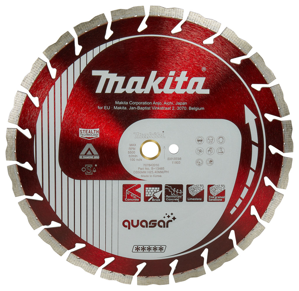 Makita diamantschijf 350x25,4x3,0mm rood 3DDG Segment