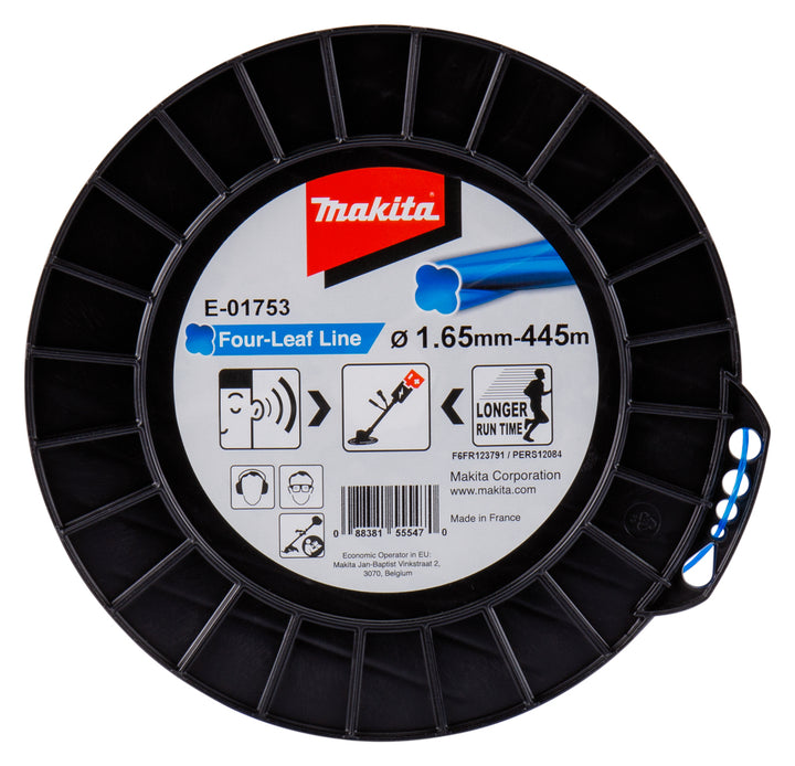 Makita klaverbladvormig maaidraad 1,65x445 meter blauw