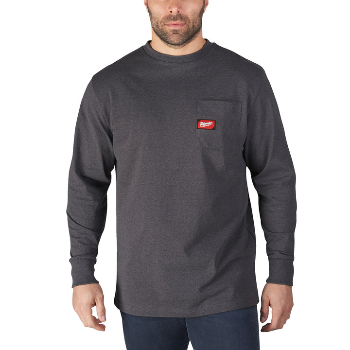 Work T-shirt long sleeve grijs M - 1 stuk