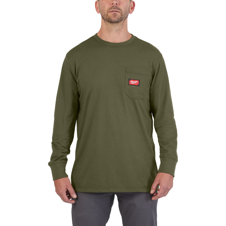 Work T-shirt long sleeve groen L - 1 stuk