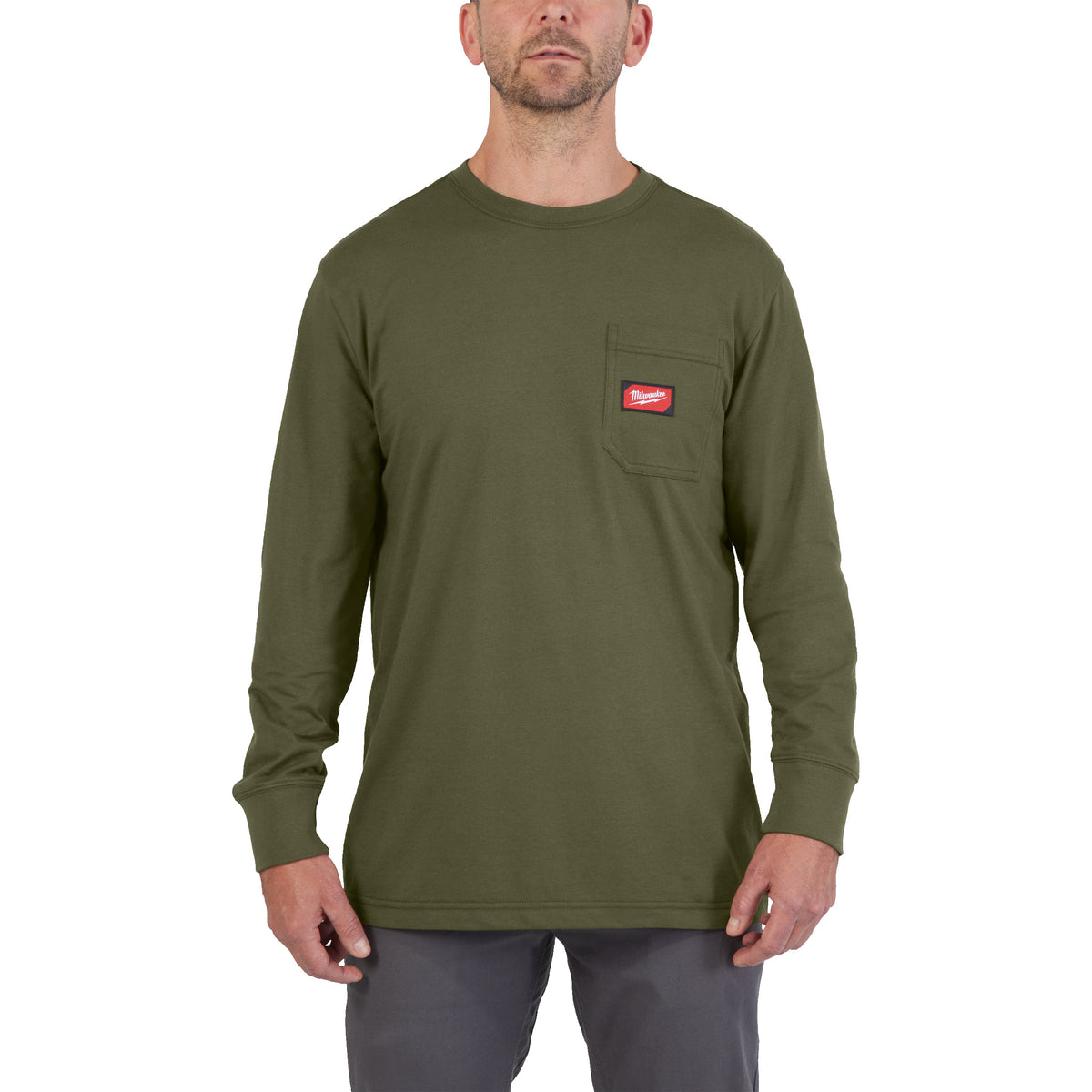 Work T-shirt long sleeve groen S - 1 stuk